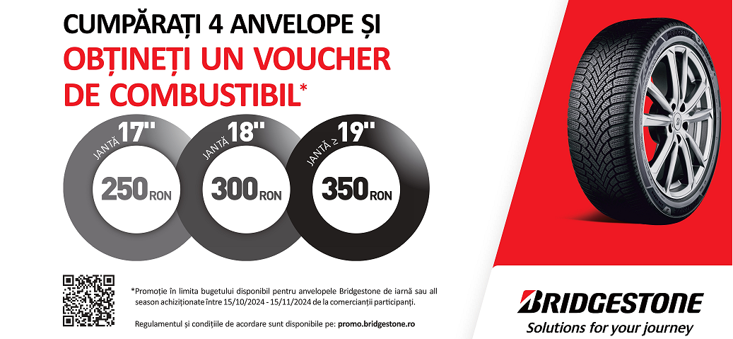 CUMPARA 4 ANVELOPE BRIDGESTONE SI PRIMESTI UN VOUCHER DE COMBUSTIBIL - Articole anvelope iarna, vara, all season