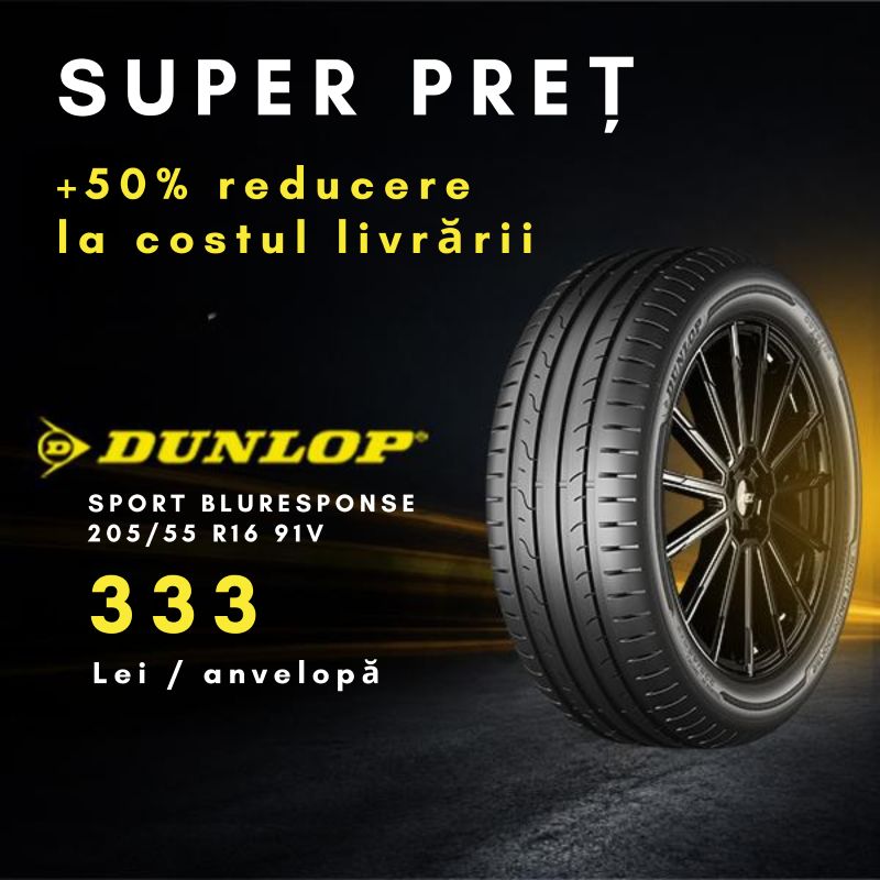Dunlop Sport BluResponse 205/55 R16 – acum la un preț excelent! - Articole anvelope iarna, vara, all season